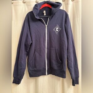 Vintage Carbone Navy Blue Hoodie with Logo